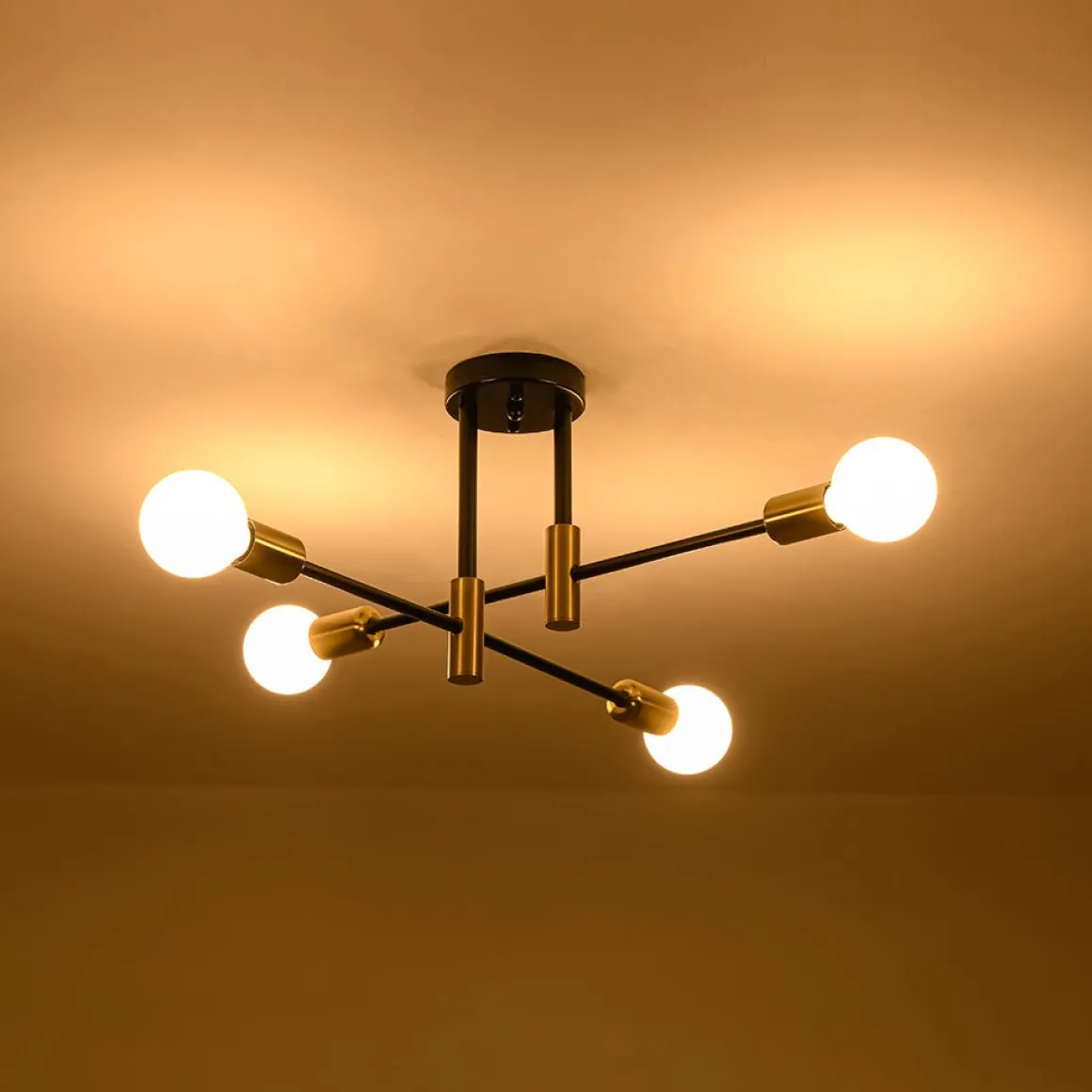 Minimalist Linear Tiered Sputnik Semi Flush Ceiling Light
