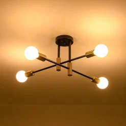 Minimalist Linear Tiered Sputnik Semi Flush Ceiling Light