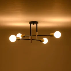 Minimalist Linear Tiered Sputnik Semi Flush Ceiling Light