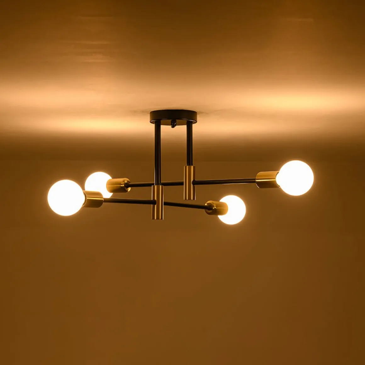 Minimalist Linear Tiered Sputnik Semi Flush Ceiling Light