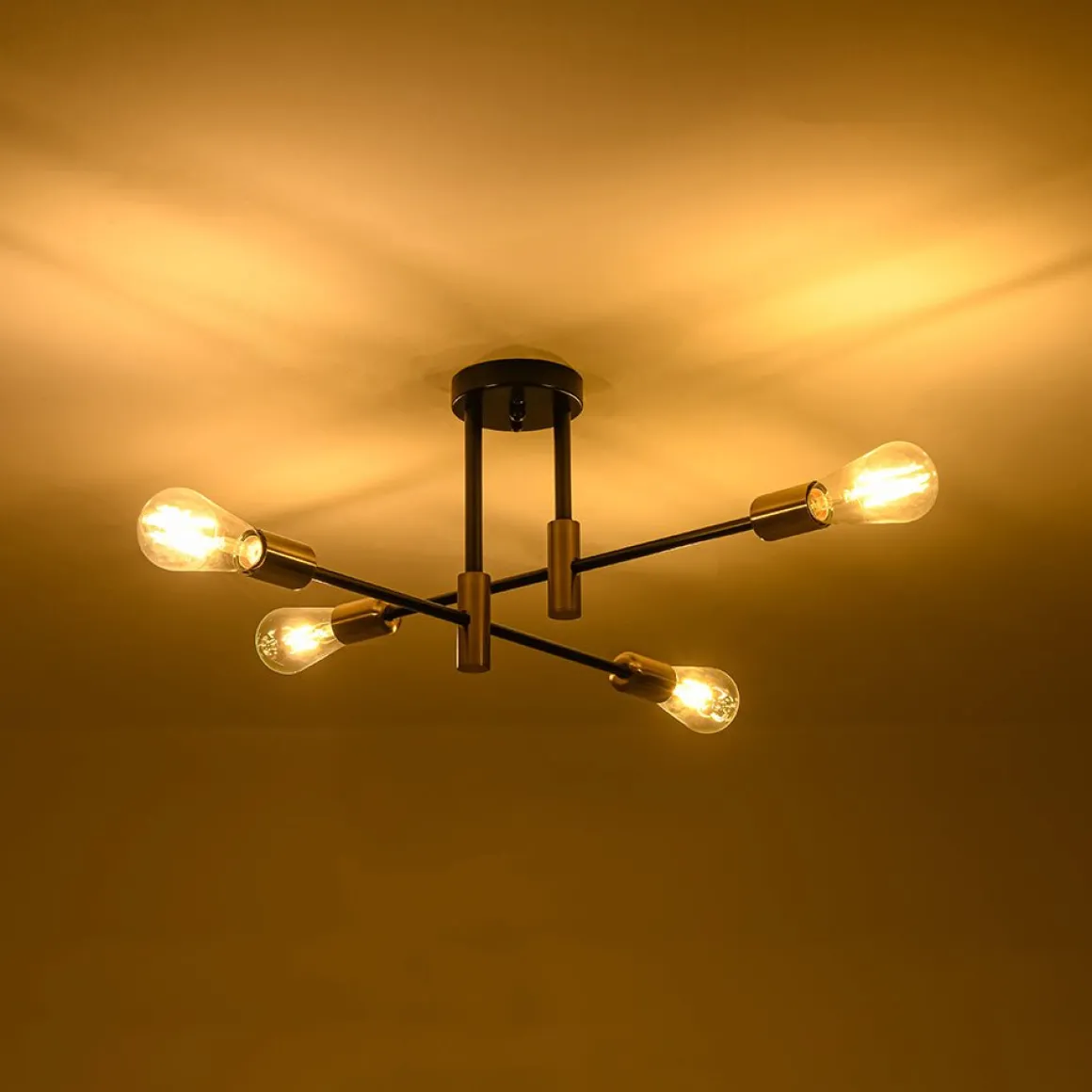 Minimalist Linear Tiered Sputnik Semi Flush Ceiling Light
