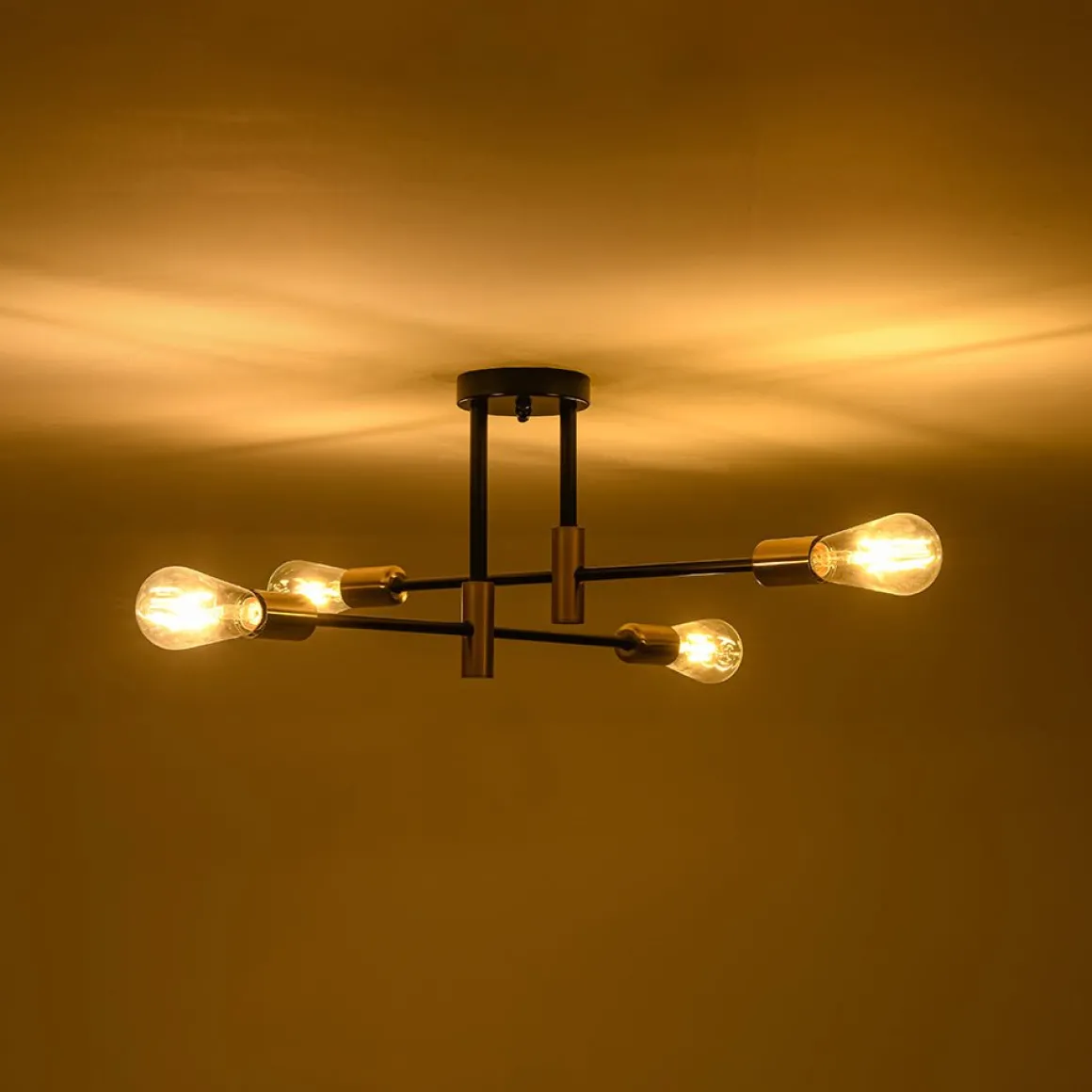 Minimalist Linear Tiered Sputnik Semi Flush Ceiling Light
