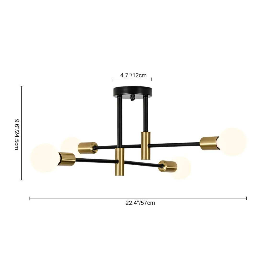 Minimalist Linear Tiered Sputnik Semi Flush Ceiling Light