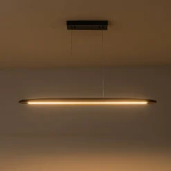 Minimalist Linear Wood Dimmable LED Island Pendant