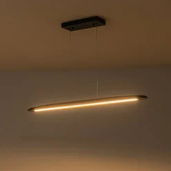 Minimalist Linear Wood Dimmable LED Island Pendant