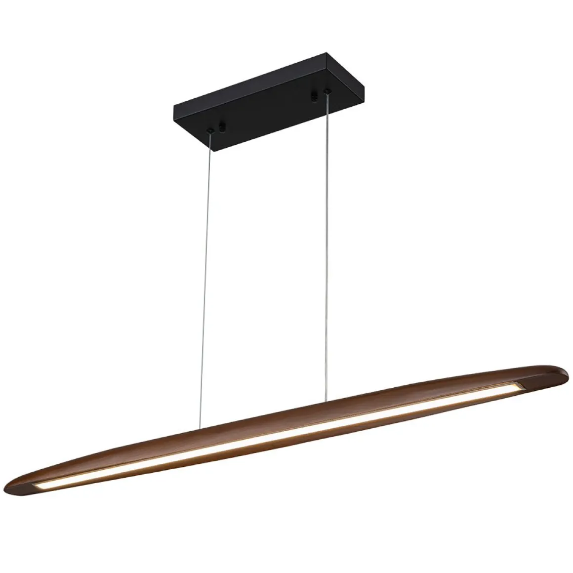 Minimalist Linear Wood Dimmable LED Island Pendant