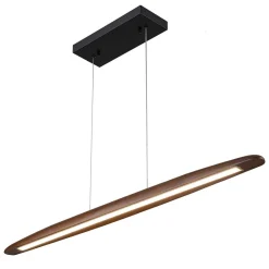 Minimalist Linear Wood Dimmable LED Island Pendant
