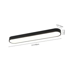 Minimalist Long Oval Dimmable LED Flush Mount Ceiling Light
