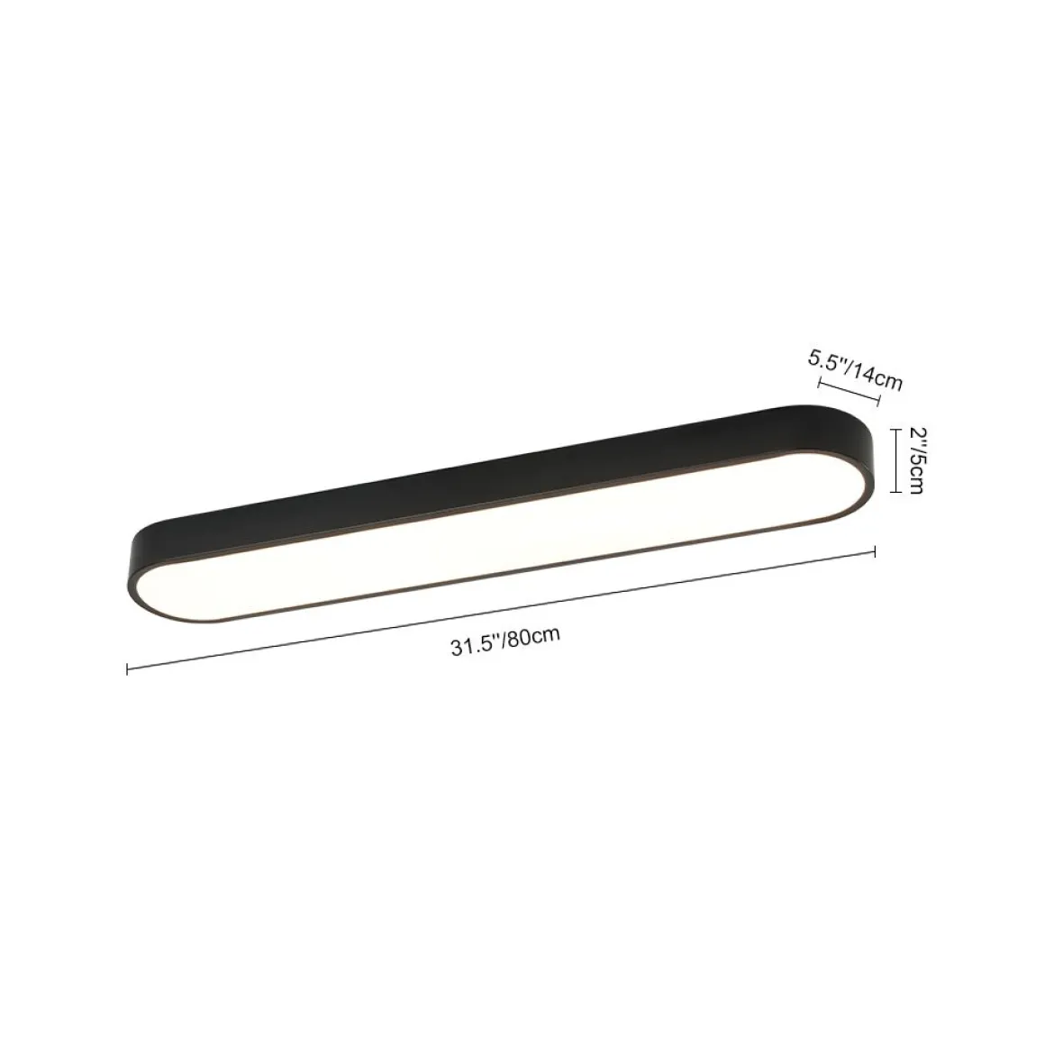 Minimalist Long Oval Dimmable LED Flush Mount Ceiling Light