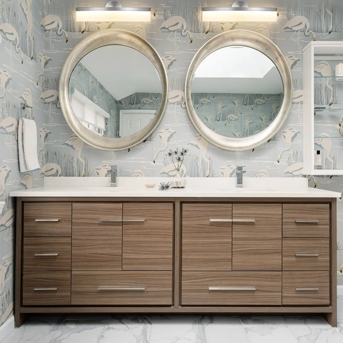 Minimalist Nickel Arched Dimmable LED Vanity Wall Light