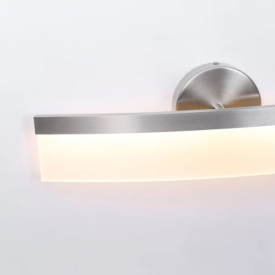 Minimalist Nickel Arched Dimmable LED Vanity Wall Light
