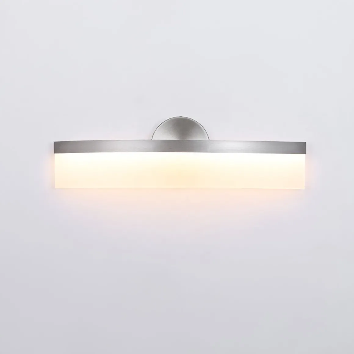 Minimalist Nickel Arched Dimmable LED Vanity Wall Light