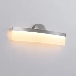 Minimalist Nickel Arched Dimmable LED Vanity Wall Light