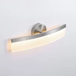 Minimalist Nickel Arched Dimmable LED Vanity Wall Light