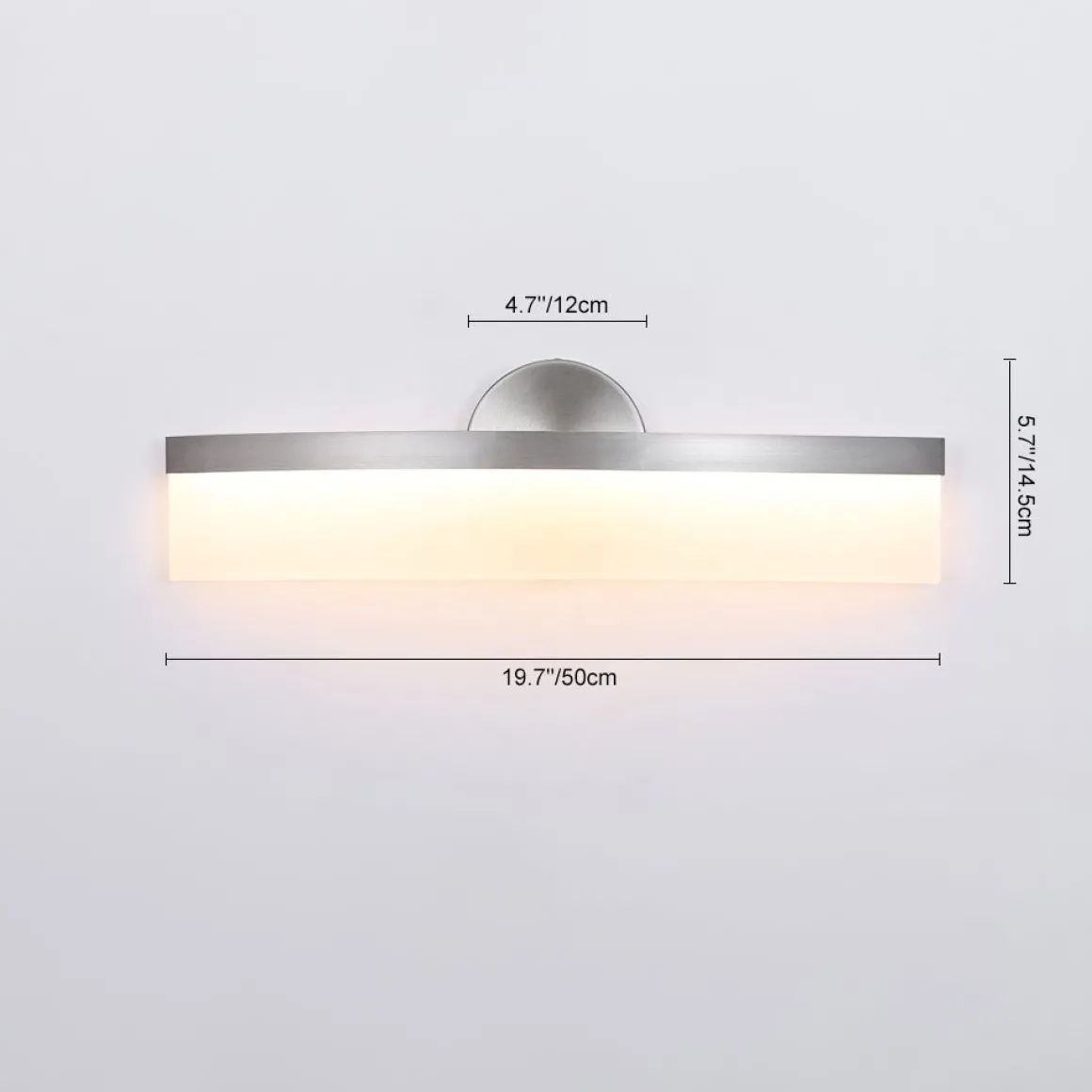 Minimalist Nickel Arched Dimmable LED Vanity Wall Light