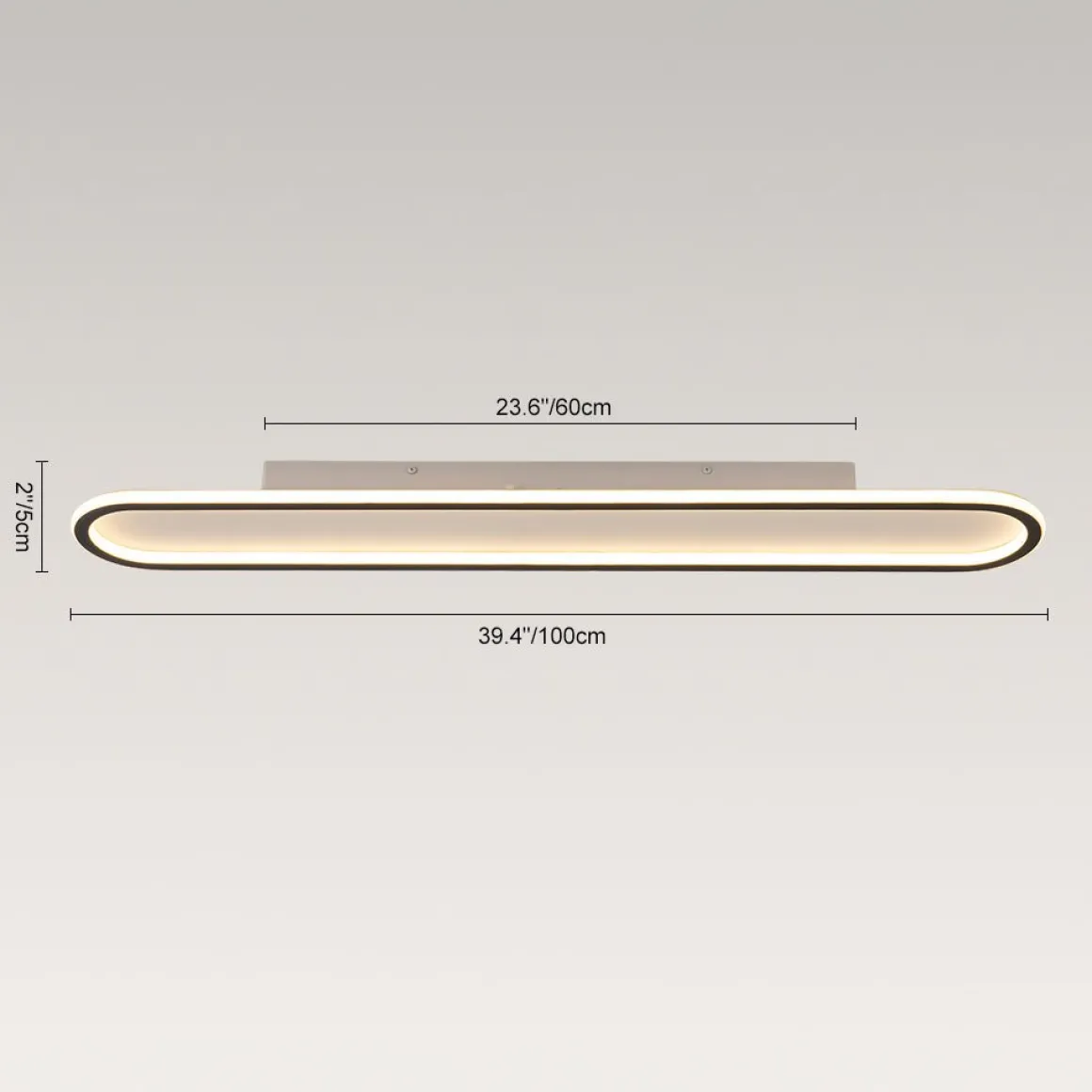 Minimalist Streamlined Oval Warm LED Ceiling Light