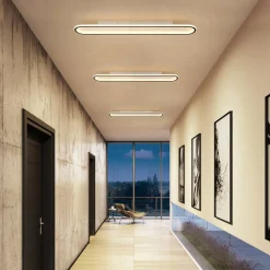 Minimalist Streamlined Oval Warm LED Ceiling Light