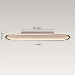 Minimalist Streamlined Oval Warm LED Ceiling Light