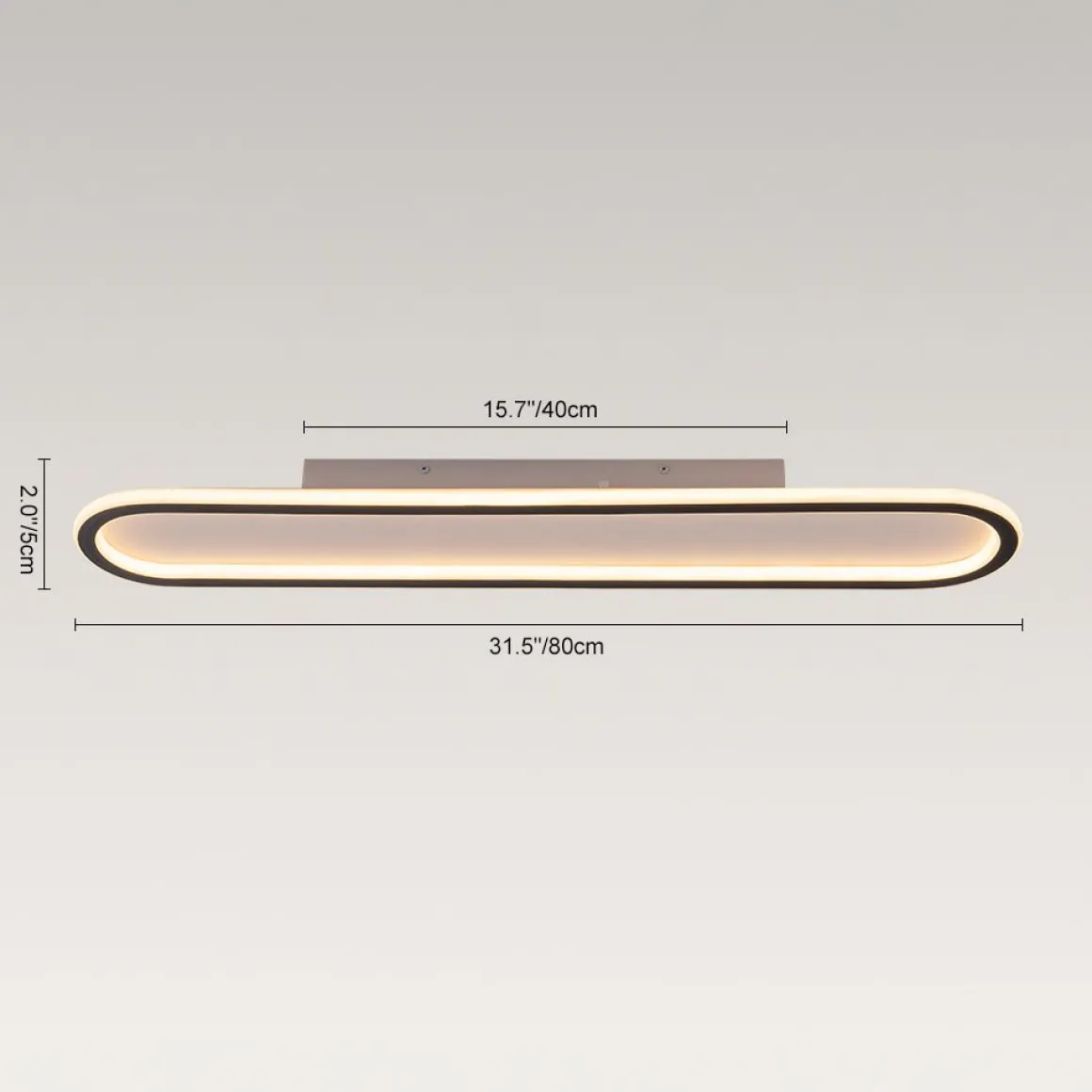 Minimalist Streamlined Oval Warm LED Ceiling Light