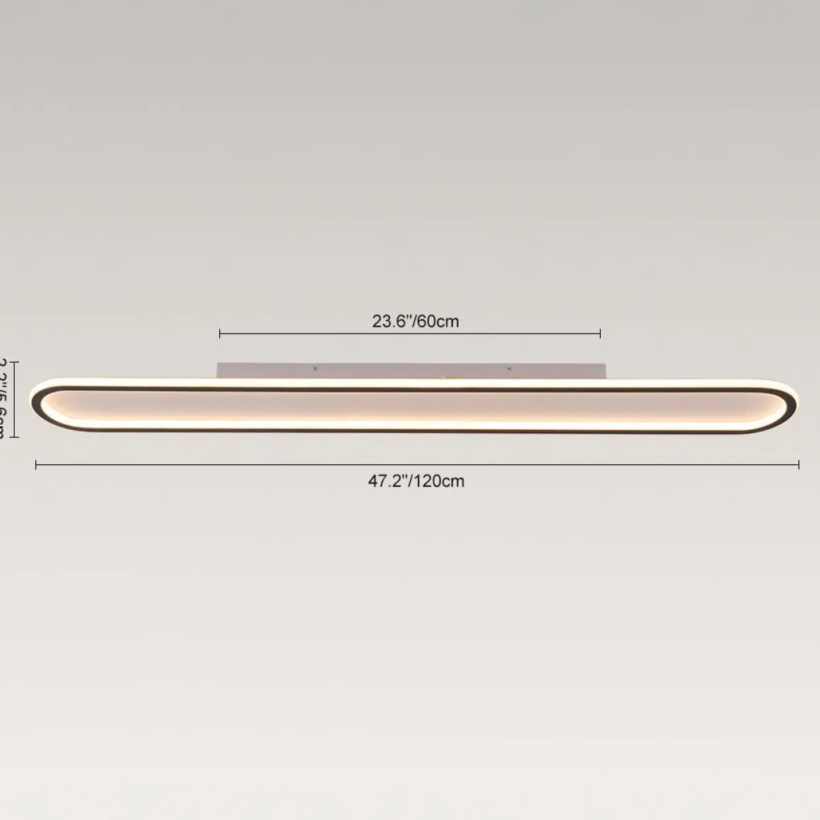 Minimalist Streamlined Oval Warm LED Ceiling Light