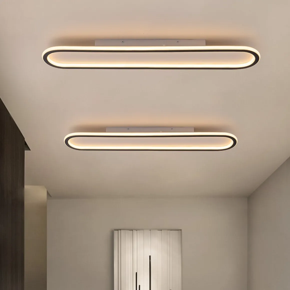 Minimalist Streamlined Oval Warm LED Ceiling Light
