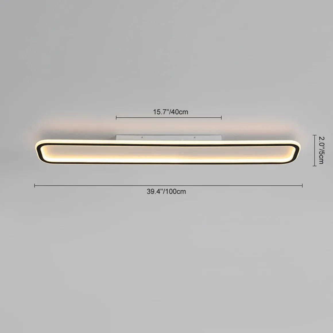 Minimalist Streamlined Rectangular Warm LED Ceiling Light