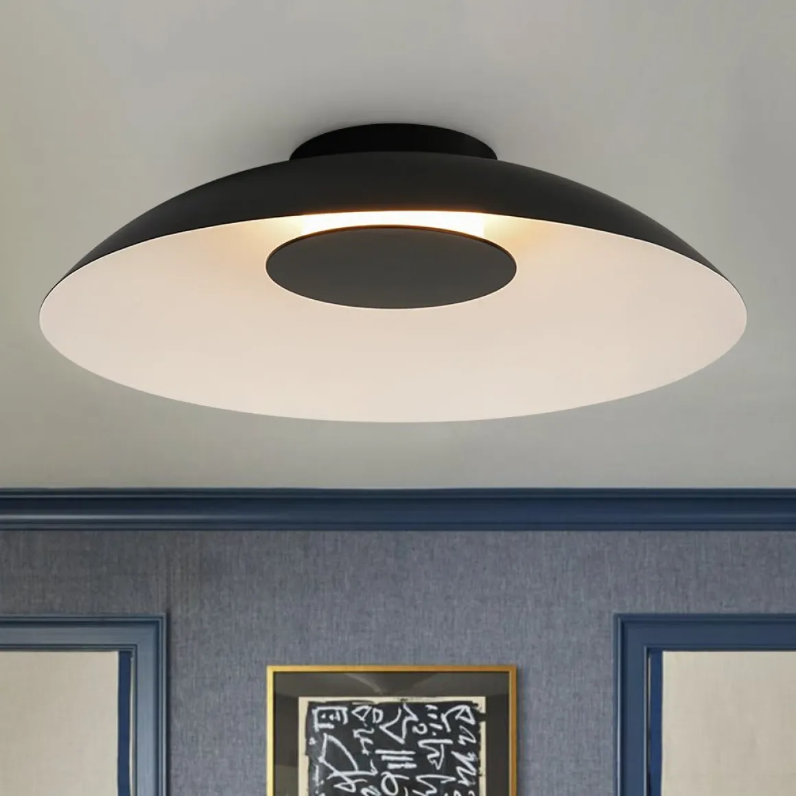 Minimalist Wide Flat Dome Dimmable LED Ceiling Light