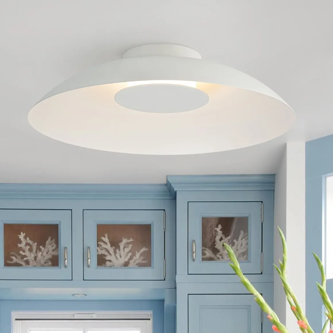 Minimalist Wide Flat Dome Dimmable LED Ceiling Light