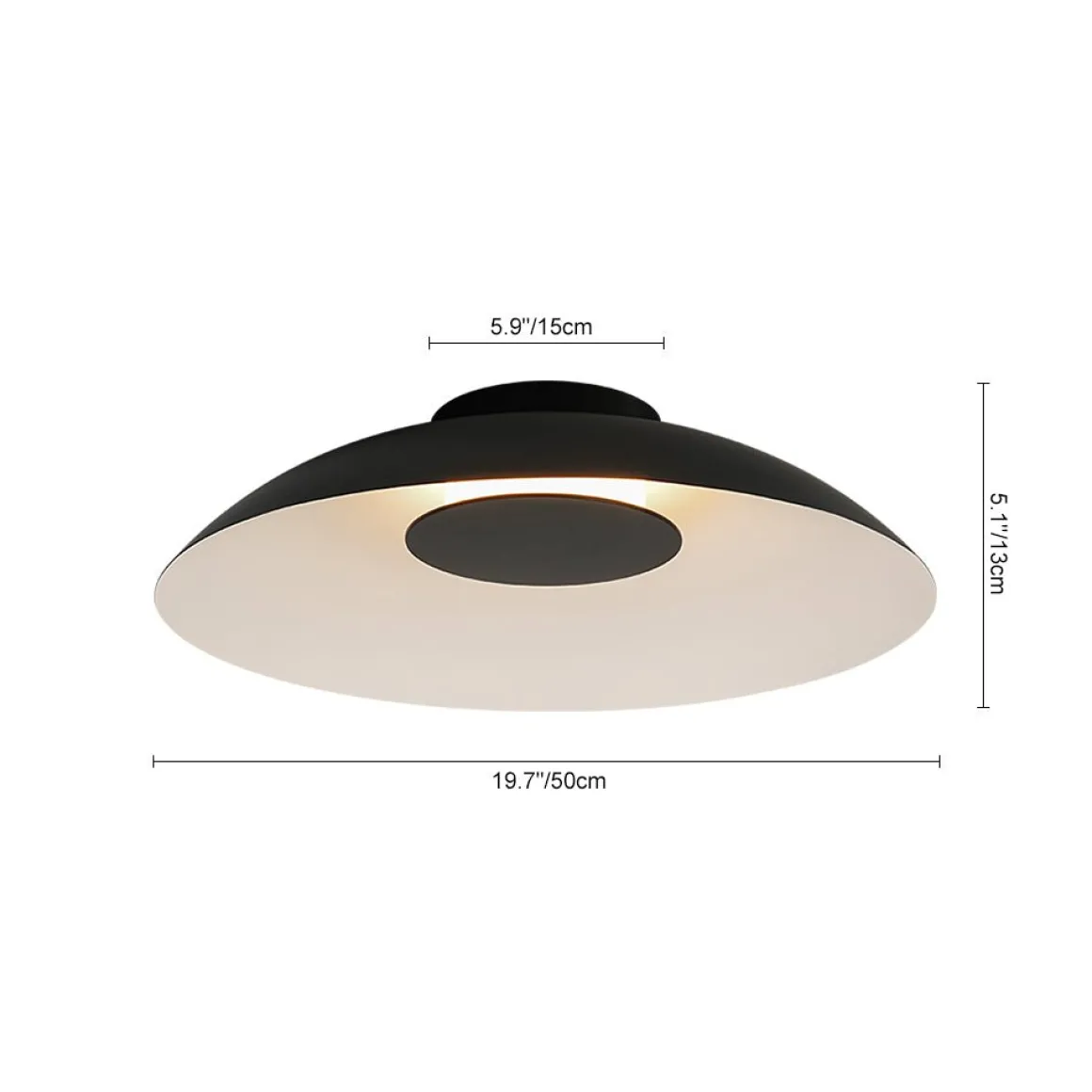 Minimalist Wide Flat Dome Dimmable LED Ceiling Light
