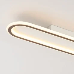 Minimalist Wood Grain Dimmable LED Oval Ring Ceiling Light