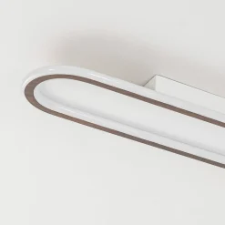 Minimalist Wood Grain Dimmable LED Oval Ring Ceiling Light