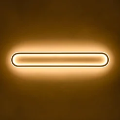 Minimalist Wood Grain Dimmable LED Oval Ring Ceiling Light