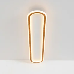 Minimalist Wood Grain Dimmable LED Oval Ring Ceiling Light