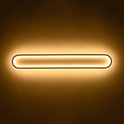 Minimalist Wood Grain Dimmable LED Oval Ring Ceiling Light