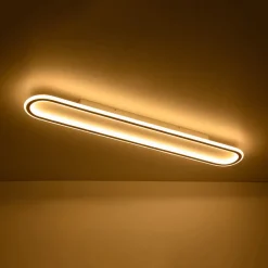 Minimalist Wood Grain Dimmable LED Oval Ring Ceiling Light