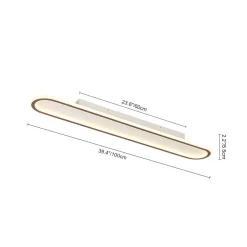 Minimalist Wood Grain Dimmable LED Oval Ring Ceiling Light
