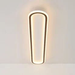 Minimalist Wood Grain Dimmable LED Oval Ring Ceiling Light