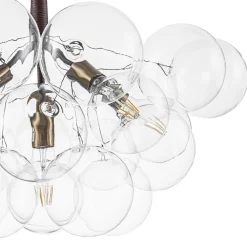 Mocha Mousse Clear Glass Globe Cluster Bubble Chandelier