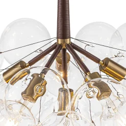Mocha Mousse Clear Glass Globe Cluster Bubble Chandelier