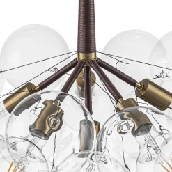 Mocha Mousse Clear Glass Globe Cluster Bubble Chandelier