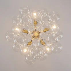 Mocha Mousse Clear Glass Globe Cluster Bubble Chandelier