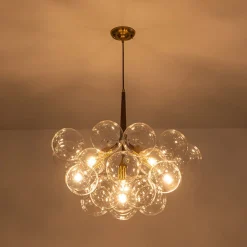 Mocha Mousse Clear Glass Globe Cluster Bubble Chandelier