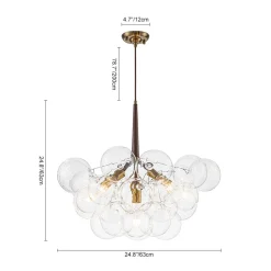 Mocha Mousse Clear Glass Globe Cluster Bubble Chandelier