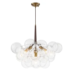 Mocha Mousse Clear Glass Globe Cluster Bubble Chandelier