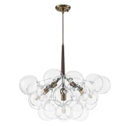 Mocha Mousse Clear Glass Globe Cluster Bubble Chandelier