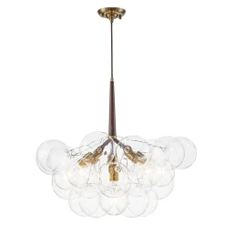 Mocha Mousse Clear Glass Globe Cluster Bubble Chandelier