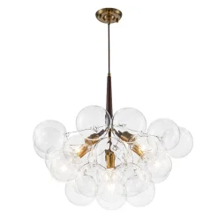 Mocha Mousse Clear Glass Globe Cluster Bubble Chandelier