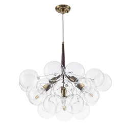 Mocha Mousse Clear Glass Globe Cluster Bubble Chandelier