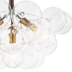 Mocha Mousse Clear Glass Globe Cluster Bubble Chandelier