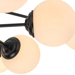 Modern Black Opal Glass Globe Sputnik Chandelier